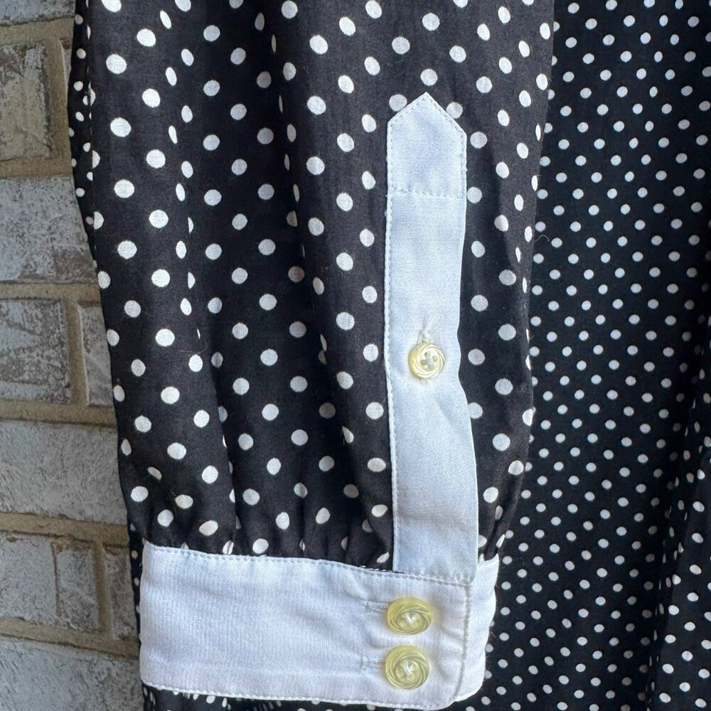Original Penguin by Munsingwear Silk Blend Polka Dot Shirt Dress Women's Size 10 - Picture 7 of 9